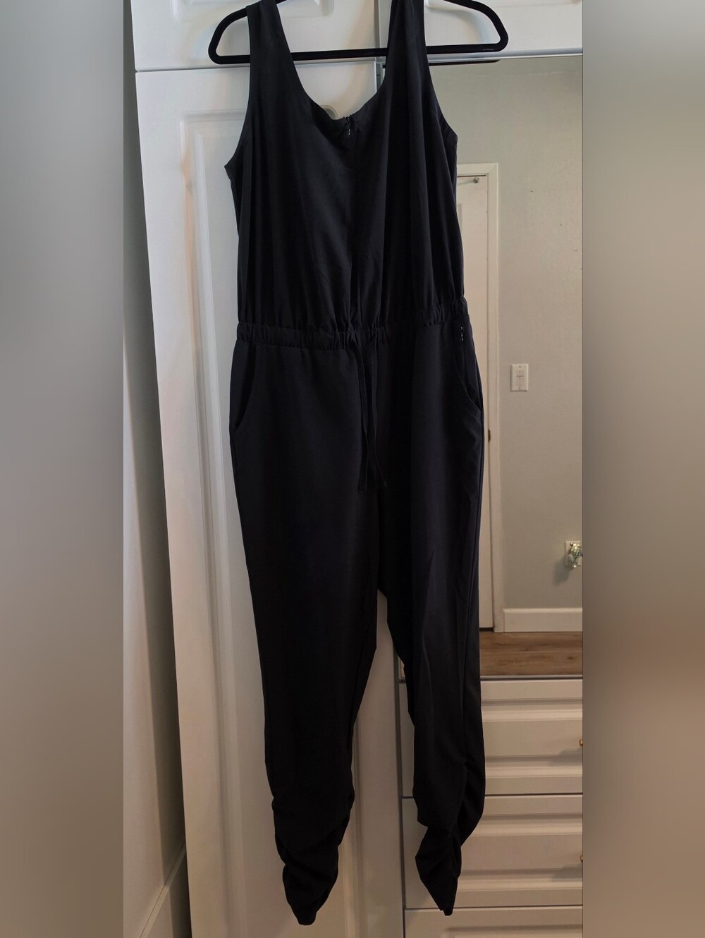 Prana Black Sleeveless Drawstring Jumpsuit